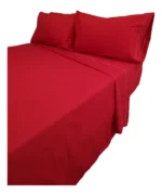 Juego De Sabanas Queen Size 200 Hilos 160 X 200 + 30 Hotel Rojo - Imagen 2