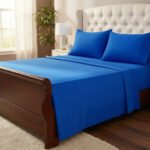 Juego De Sabanas 2½ Pl 600 H Premium Bordadas Azul Liso - Imagen 4