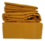 Juego De Sabanas Lisas Twin Size 1 X 2 X 30 Cm Picaso 200 H Color Mostaza Camel Liso - Imagen 3