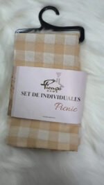Set X6 Individual Cuadrille Picaso Picnic 45x32 80%algodon Beige Cuadrille Picnic - Imagen 2