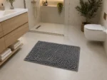 Alfombra De Baño Picaso Shaggy Rectangular 60x40 Cm Gris Oscuro Rectangular