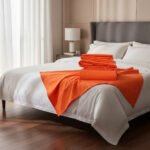 Juego De Sabanas Lisas Twin Size 1 X 2 X 30 Cm Picaso 200 H Color Naranja - Imagen 5