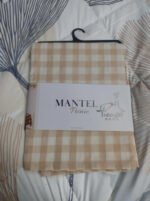Mantel Picaso Cuadrille Picnic 250x155 Rectangular 80%aLG. Beige Cuadrillé - Imagen 3