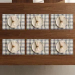 Set X6 Individual Cuadrille Picaso Picnic 45x32 80%algodon Celeste Cuadrille Picnic - Imagen 3