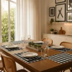 Set X6 Individual Cuadrille Picaso Picnic 45x32 80%algodon Negro Cuadrille Picnic - Imagen 4