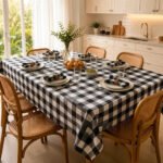 Mantel Picaso Cuadrille Picnic 200x155 Rectangular 80%aLG. Negro Cuadrillé