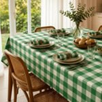 Mantel Picaso Cuadrille Picnic 200x155 Rectangular 80%aLG. Verde Cuadrillé - Imagen 3