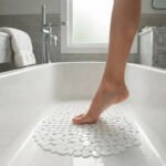 Alfombra De Baño Pvc Antideslizante Bañera Piedras 35x55 Blanco