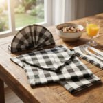 Set X6 Servilletas Picnic Picaso 80% Algodón 45x45 Negro Cuadrille Picnic - Imagen 3