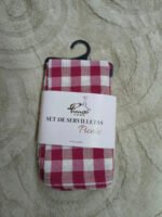 Set X6 Servilletas Picnic Picaso 80% Algodón 45x45 Bordo/rojo Cuadrille Picnic - Imagen 2