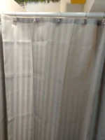 Cortina De Baño Dobby Teflon Hotel Rayada C/ Ganchos 180x180 Gris Dobby - Imagen 3