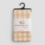 Set X6 Servilletas Picnic Picaso 80% Algodón 45x45 Beige Cuadrille Picnic - Imagen 5