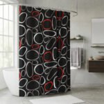 Cortina De Baño Picaso Teflón Estampado 180x180 C/ganchos Círculos Estampada - Imagen 2