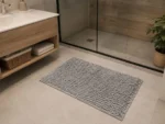 Alfombra De Baño Picaso Shaggy Rectangular 60x40 Cm Gris Claro Rectangular