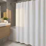 Cortina De Baño Dobby Teflon Hotel Rayada C/ Ganchos 180x180 Blanco Dobby - Imagen 3