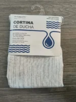 Cortina De Baño Simil Lino Gris 180x195 Jaspeada Gris Simil Lino Jaspeada - Imagen 3