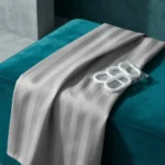 Cortina De Baño Dobby Teflon Hotel Rayada C/ Ganchos 180x180 Gris Dobby - Imagen 4