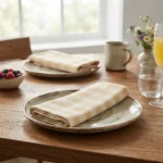 Set X6 Servilletas Picnic Picaso 80% Algodón 45x45 Beige Cuadrille Picnic - Imagen 3