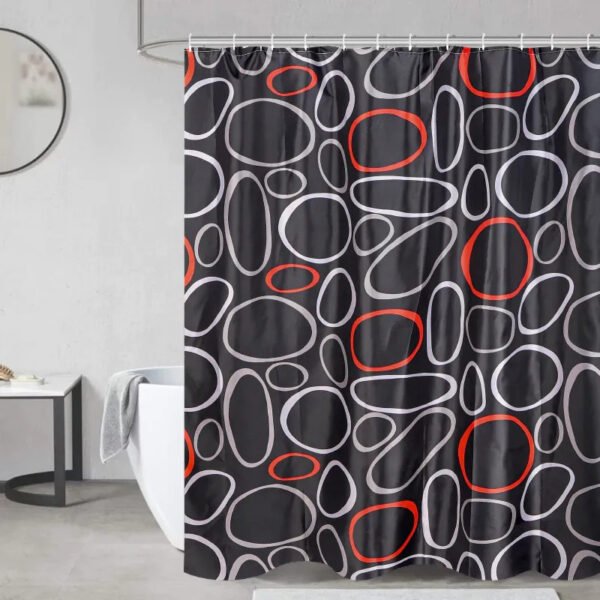 Cortina De Baño Picaso Teflón Estampado 180x180 C/ganchos Círculos Estampada