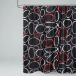 Cortina De Baño Picaso Teflón Estampado 180x180 C/ganchos Círculos Estampada - Imagen 3