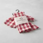 Set X6 Servilletas Picnic Picaso 80% Algodón 45x45 Bordo/rojo Cuadrille Picnic - Imagen 4