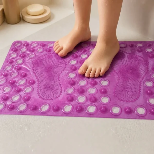 Alfombra De Ducha Pies Antideslizante Pvc Bañera 33x64 Fucsia