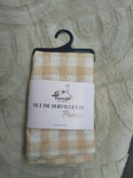 Set X6 Servilletas Picnic Picaso 80% Algodón 45x45 Beige Cuadrille Picnic - Imagen 2