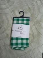 Set X6 Servilletas Picnic Picaso 80% Algodón 45x45 Verde Cuadrille Picnic - Imagen 3