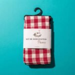 Set X6 Servilletas Picnic Picaso 80% Algodón 45x45 Bordo/rojo Cuadrille Picnic - Imagen 5