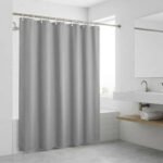 Cortina De Baño Dobby Teflon Hotel Rayada C/ Ganchos 180x180 Gris Dobby